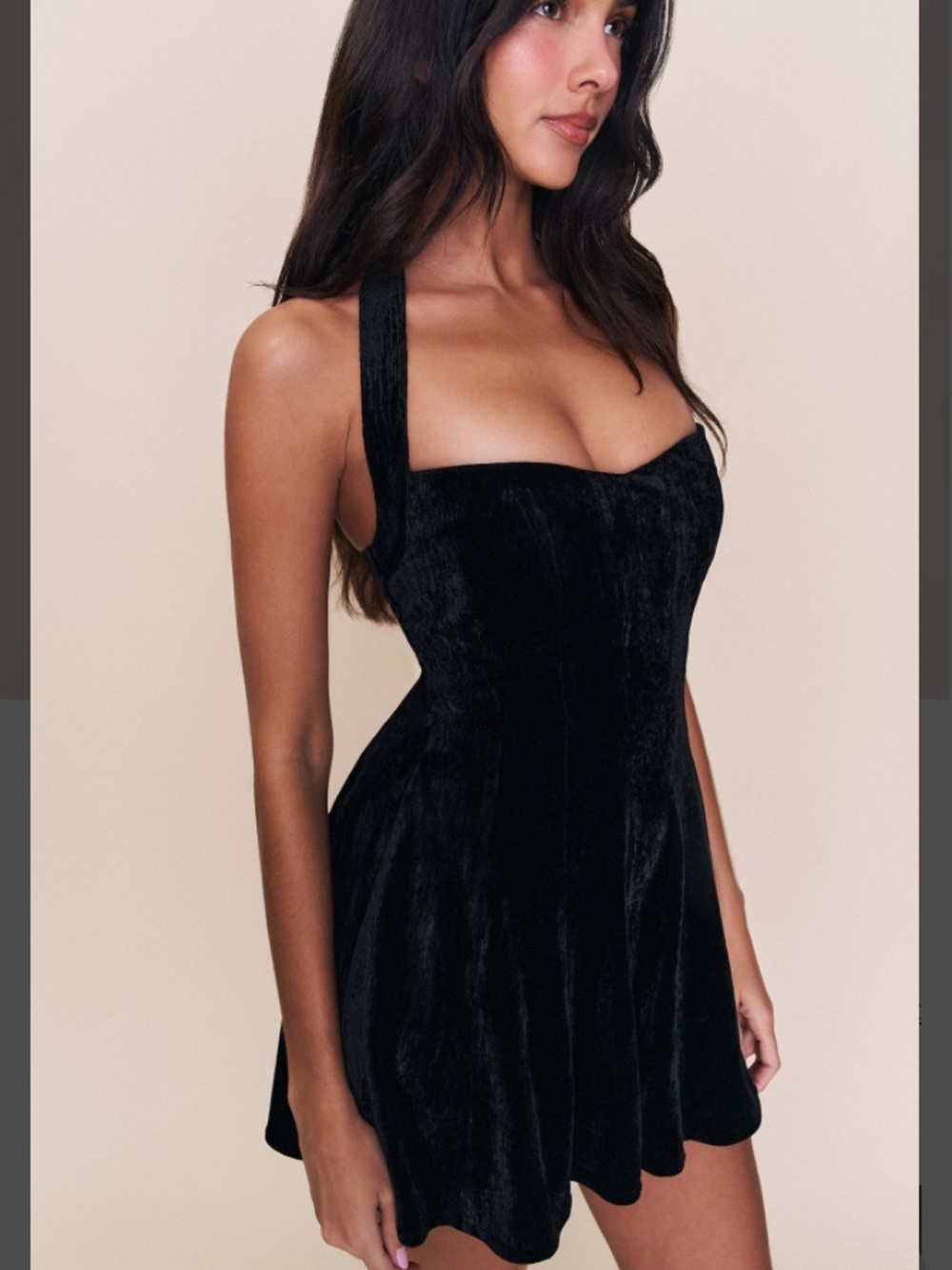 Danielle Guizio Juliette Black Velvet Limited Edition Bustier Mini Dress S